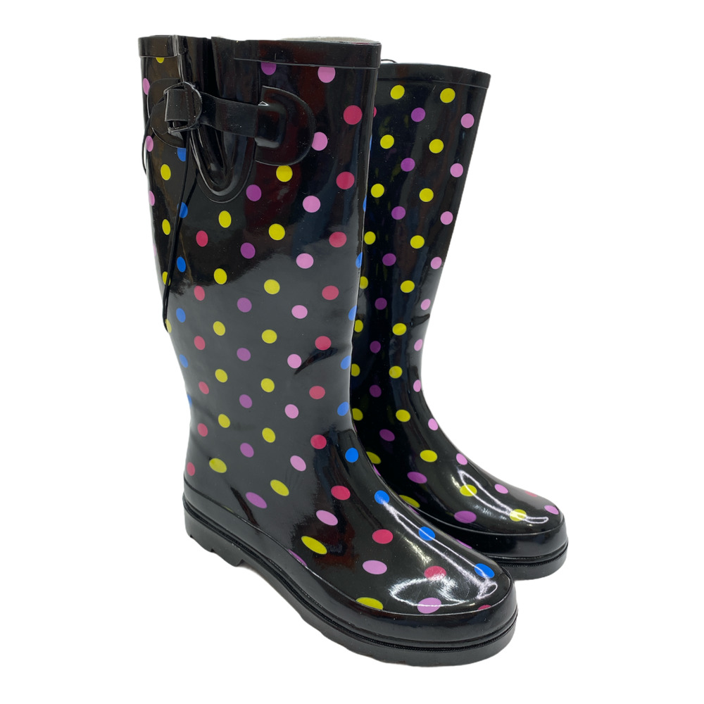 Designer Polka Dot Rain Boots Size 7